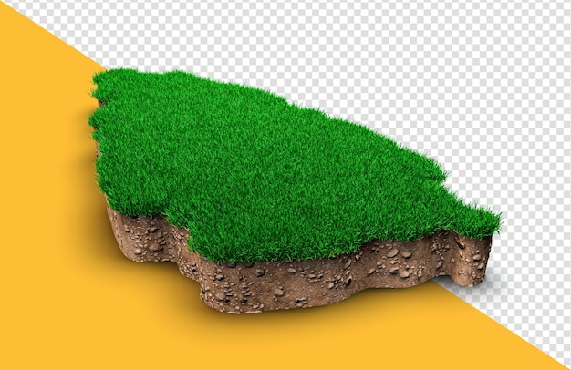 St. Lucia Karte Gras und Boden Kartentextur 3D-Darstellung