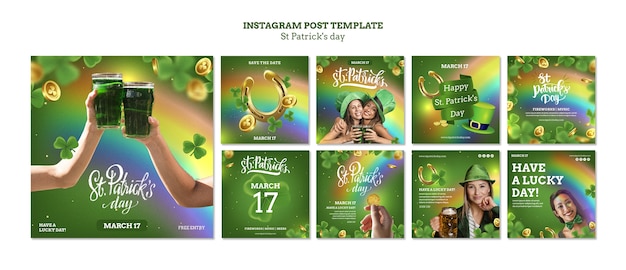 PSD st. patrick's day-feierlichkeiten auf instagram