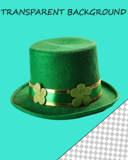 St. patrick's day-hut mit kleeblatt isoliert 3d-rendering