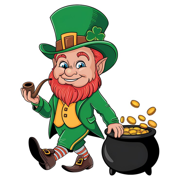 PSD st. patrick's day leprechaun-vektor, der von der