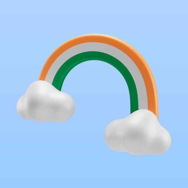 PSD st. patrick's day rainbow flag icon rendern