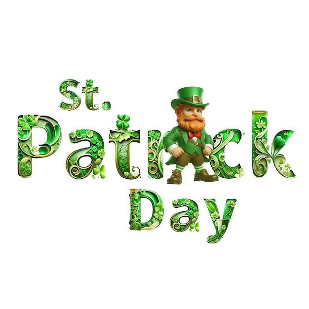 St. patrick's day text mit st. patrick design