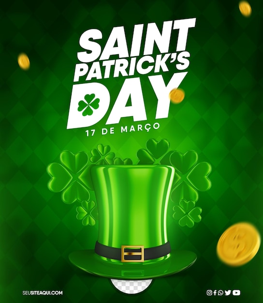 PSD st patricks day feier social media post vorlage