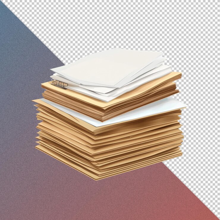 PSD stack di file e cartelle di carta