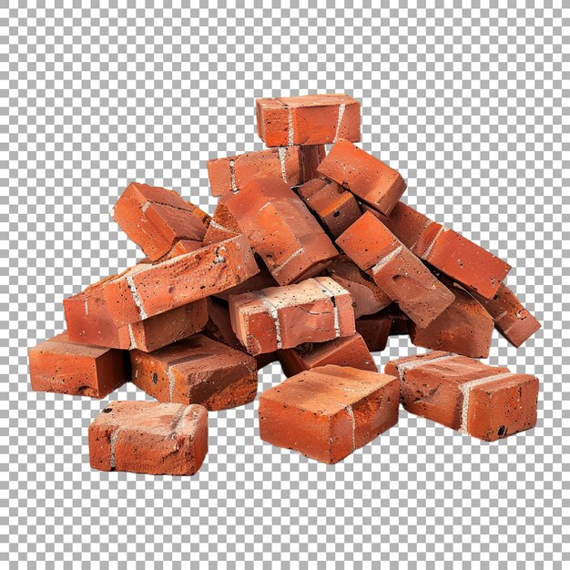 Stack of Bricks on Transparent Background Ai Generated