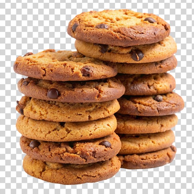 PSD stack of cookies isolated on transparent background