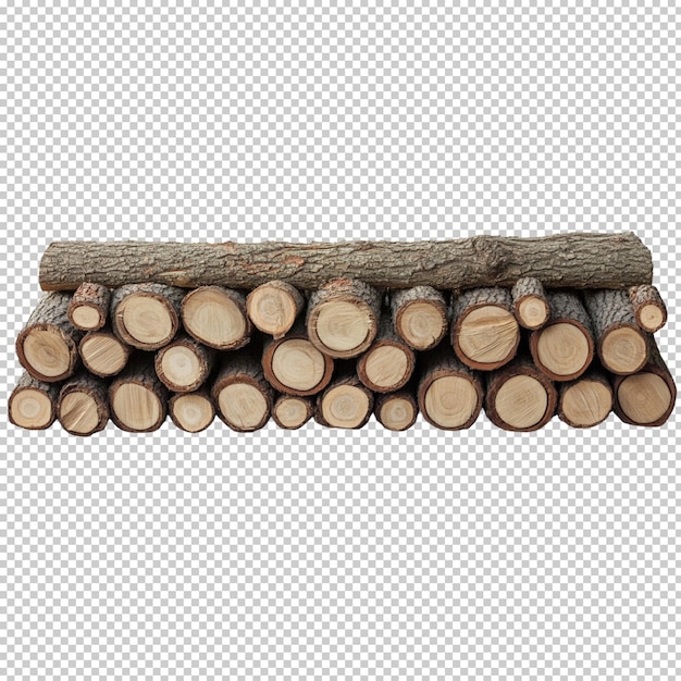 stack of firewood isolated on transparent background