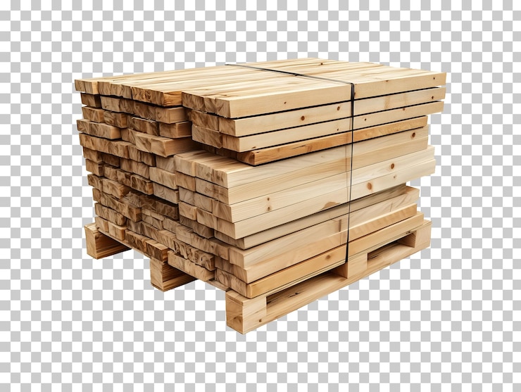 PSD stack of wooden planks isolated on transparent background png psd