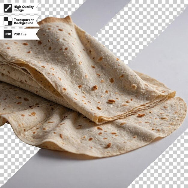 PSD stack psd de tortilla sur fond transparent avec couche de masque modifiable