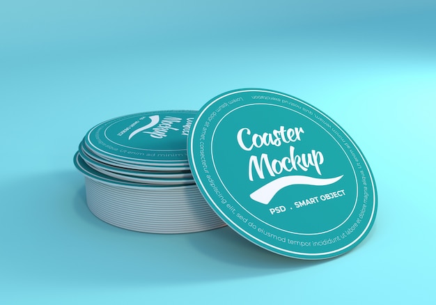 Stack table coaster mockup