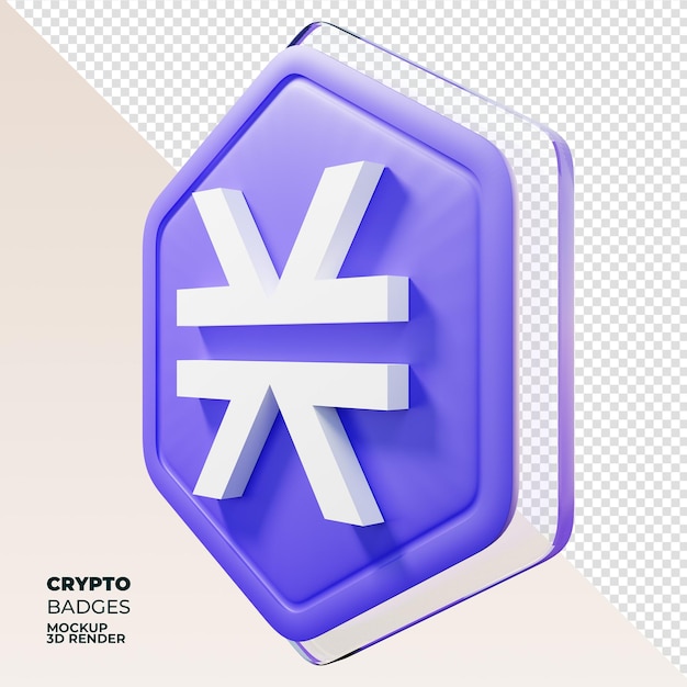 PSD stacks stx badge right view moneda de renderizado 3d