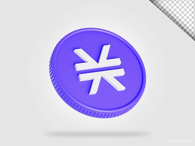 Stacks stx cryptocurrency coin 3d rendering isolated