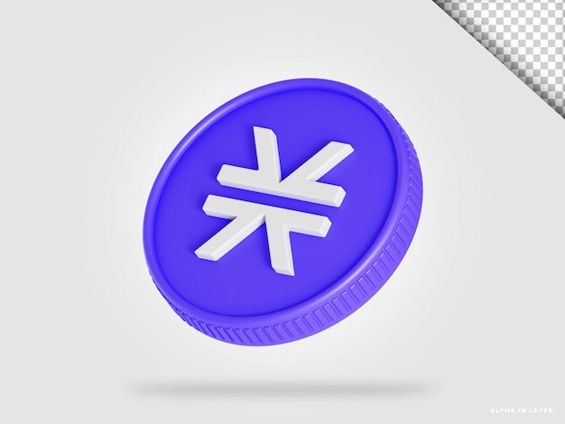 Stacks stx cryptocurrency coin 3d rendering isolated