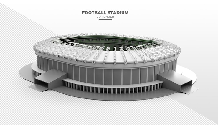PSD stade de football en rendu 3d réaliste