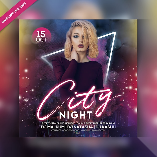 Stadt nacht party flyer