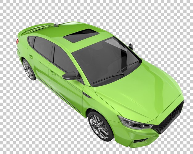 Stadtauto auf transparentem Hintergrund. 3D-Rendering - Abbildung