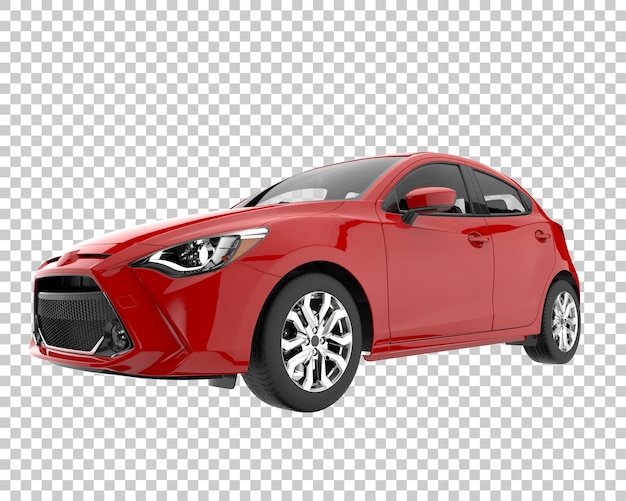Stadtauto auf transparentem Hintergrund. 3D-Rendering - Abbildung