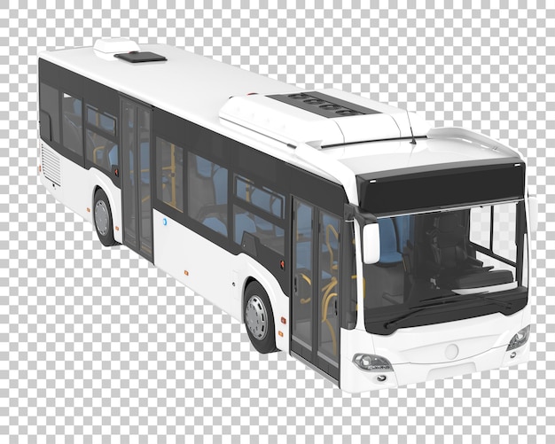 Stadtbus auf durchsichtigem Hintergrund 3D-Rendering-Illustration