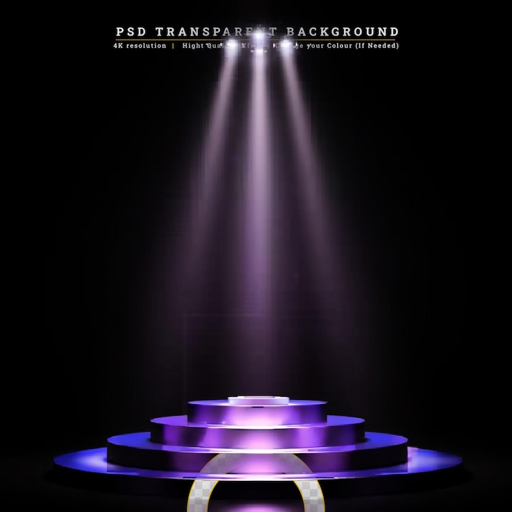 PSD stage podium with lighting stage podium scene with for award ceremony and dance