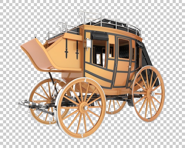 Stagecoach isolato su sfondo trasparente 3d rendering illustrazione