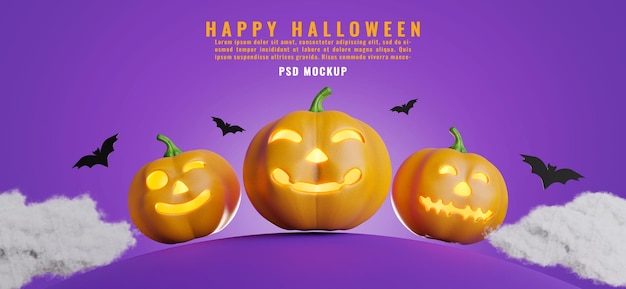 Stagione di Halloween con rendering di zucca3d