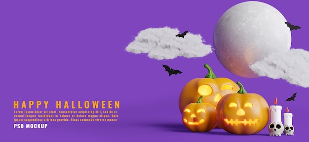 Stagione di Halloween con rendering di zucca3d