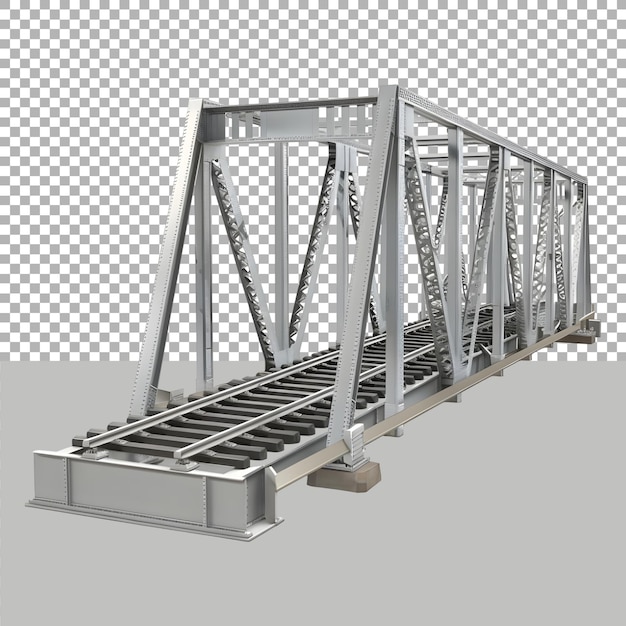 PSD stahlbahnbrücke auf durchsichtigem hintergrund ai erzeugt