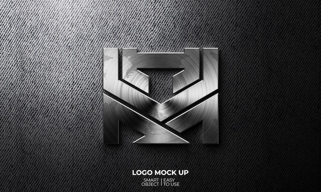 Stahlsilber-Logo-Mockup