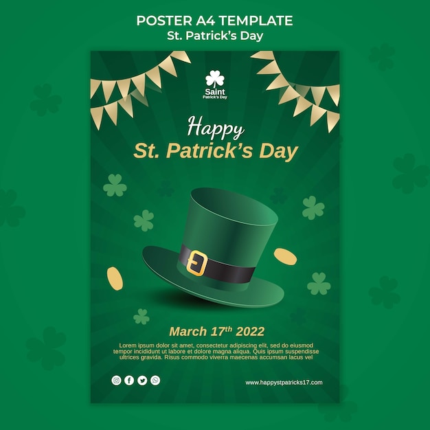 PSD stain patrick's day postervorlage