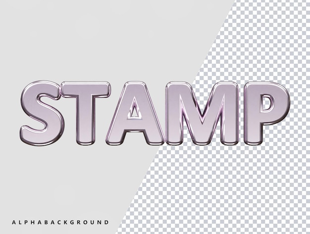 stamp text effect 3d rendering illustration