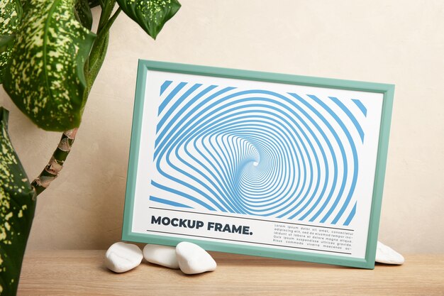 Stampa ottica nel design del mockup del telaio