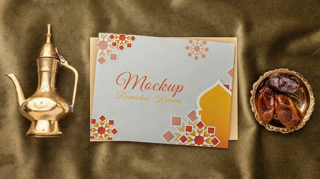 Stampa Ramadan kareem con lampada mockup