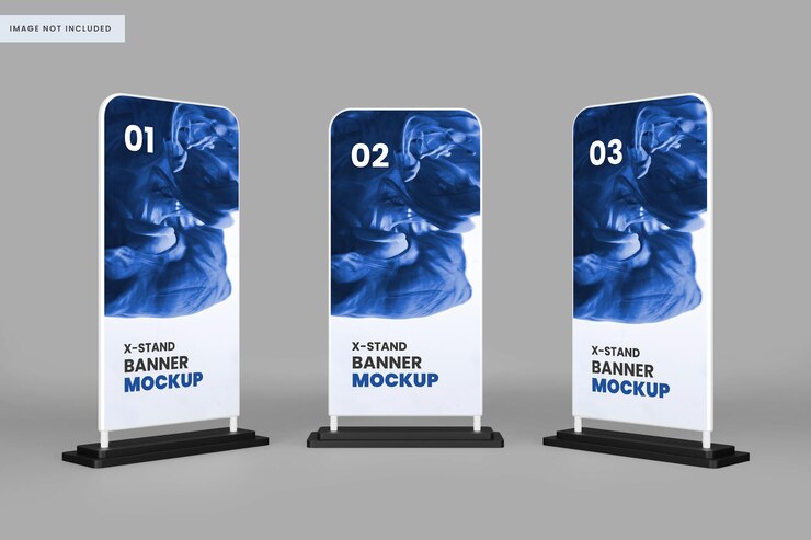 Stand banner e roll up banner mockup