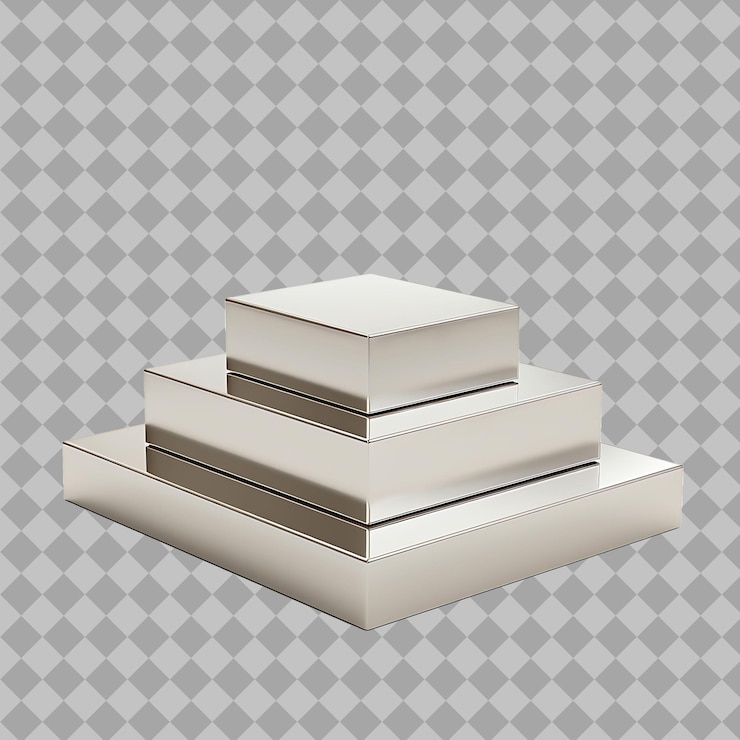 PSD stand di prodotti in palladio a forma quadrata con un oggetto minimalista e png su uno sfondo pulito