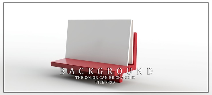PSD stand di visualizzazione rosso con scheda bianca