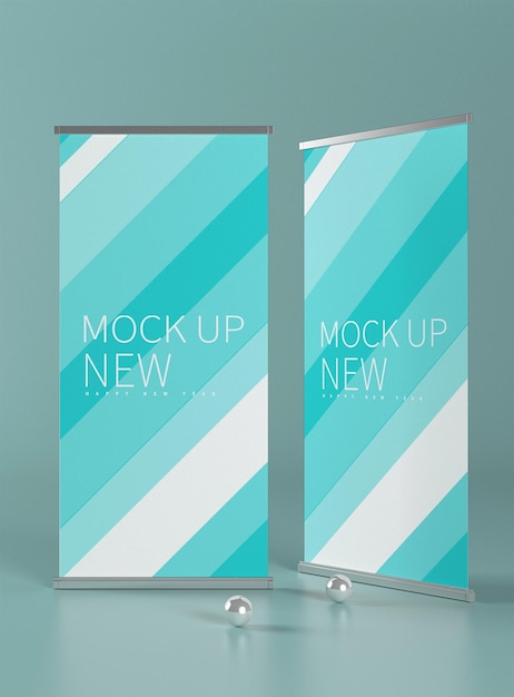 PSD stand roll up banner mockup