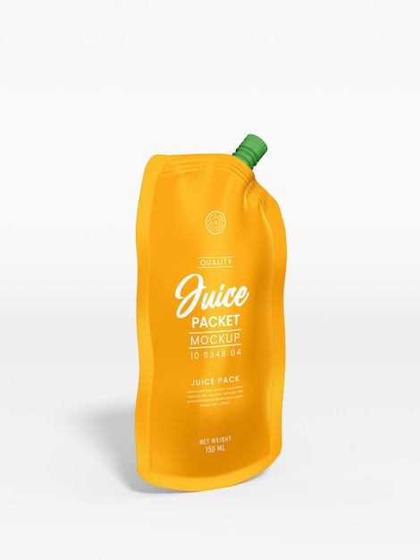 Stand Up Glossy Plastic Tülle Beutel Juice Pack Branding Mockup