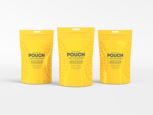 Stand Up Glossy Pouch Bag Mockup