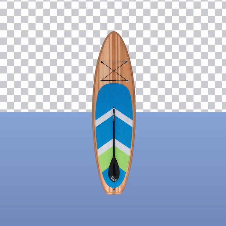 PSD stand up paddle board vista superior aislada