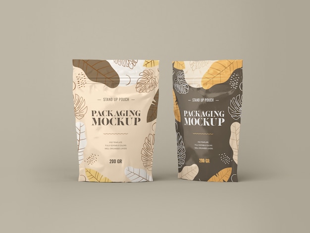 PSD stand up pouch mockup