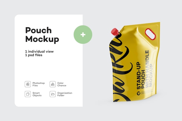 Stand Up Pouch W Beccuccio e maniglia Mockup