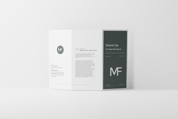 Stand Up TriFold Brochure Mockups