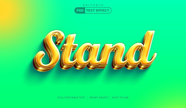 Stand, upravitelné ilustrace textového efektu PSD