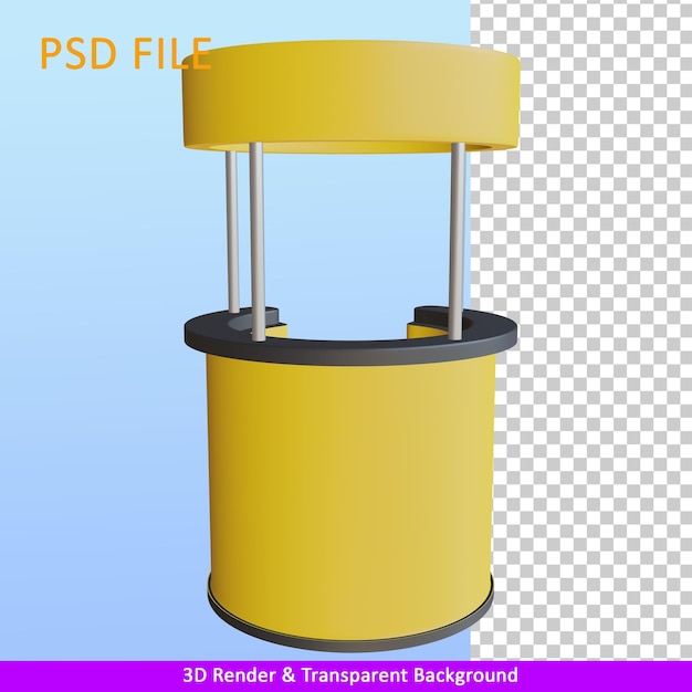 PSD stand de vente d'illustration de rendu 3d