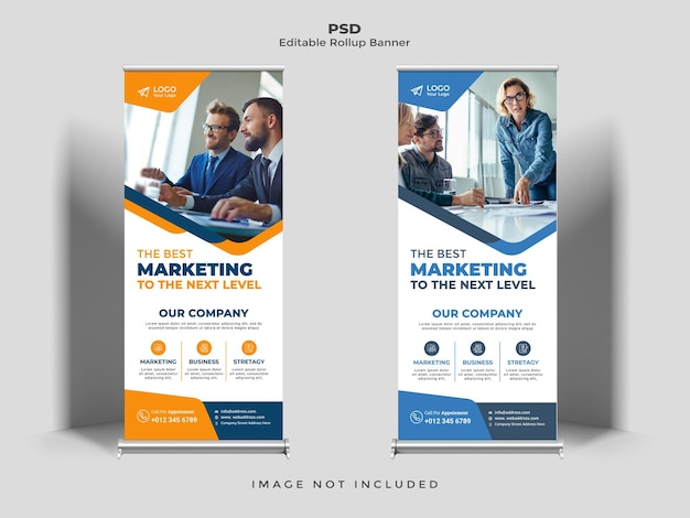 PSD standby roll-up banner design für ihre business-präsentation