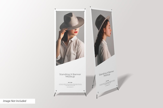 Standing x banner mockup