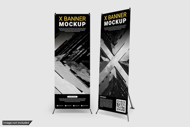 PSD standing x banner mockup