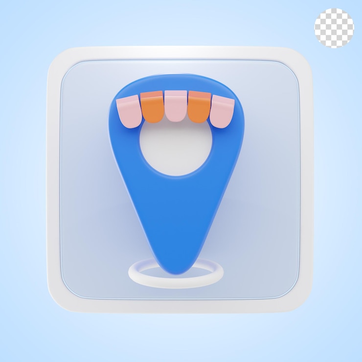 PSD standort des ladens 3d-symbol und illustration