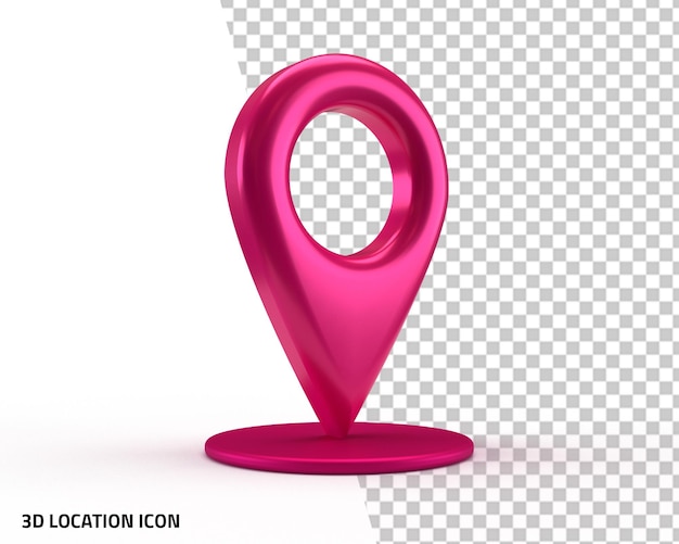 Standortkarten-pin 3d-navigation rosa symbol