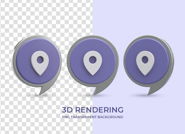 Standortsymbol 3D-Rendering isolierten transparenten Hintergrund